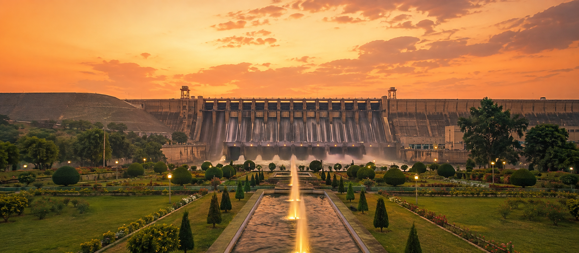 Gardens at Almatti Dam, North Karnataka