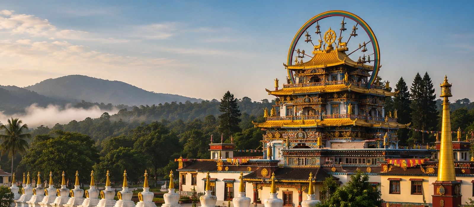 Namdroling Monastery and Dubare Elephant Camp, Karnataka