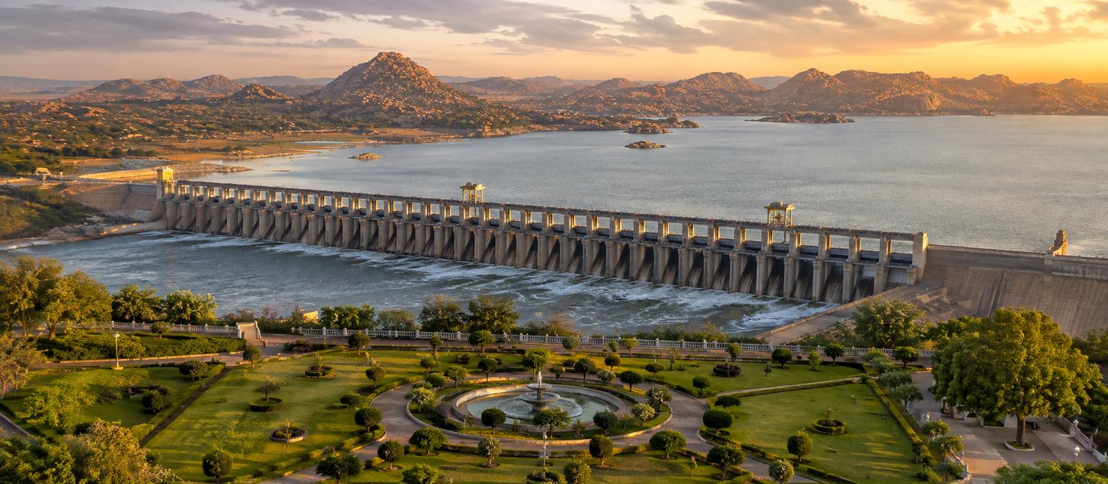 Tungabhadra Dam and gardens near Hospet, Karnataka