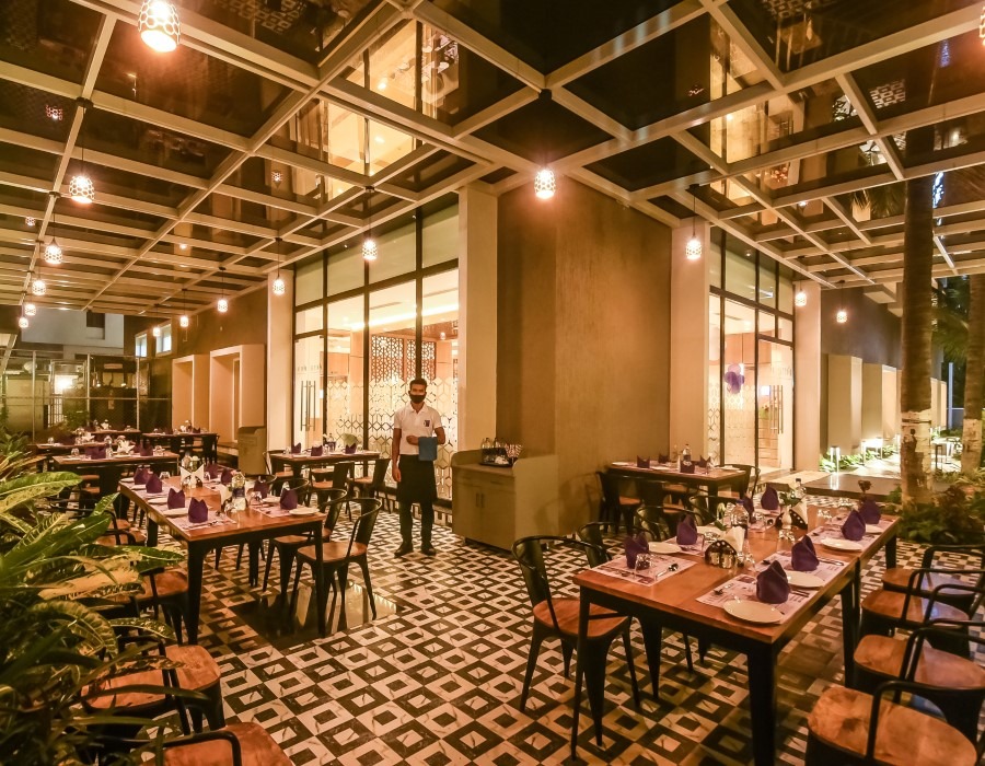 Sattvik restaurant at Emerald Clarks Inn Suites, Mysore