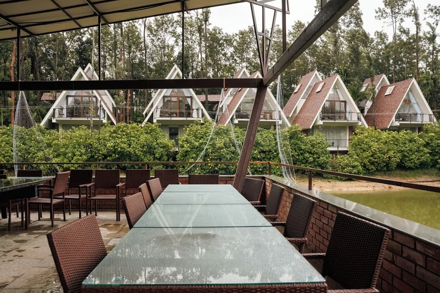 Dining area at Sai Vishram Organic Village